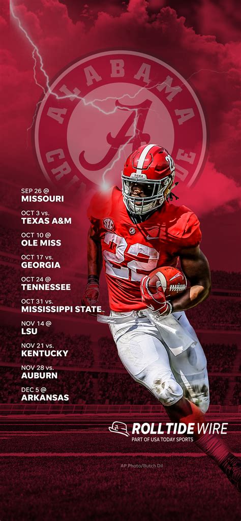 2020 Alabama Crimson Tide Football Schedule Downloadable Wallpaper