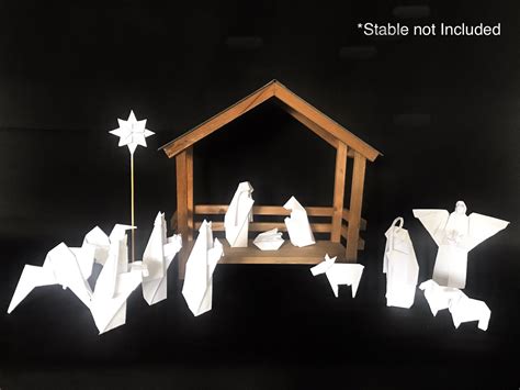 Origami Nativity Set Handmade Nativity Christmas Scene Etsy