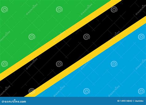 Flag Of Tanzania Vector Illustration Stock Vector Illustration Of