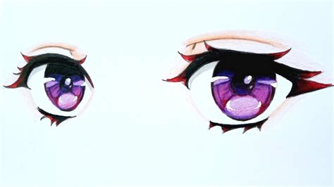 How To Draw Anime Eyes Colored Anime Drawing Tutorial For Beginners