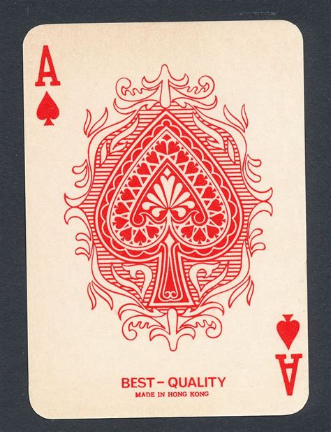 Reverse Color Playing Card Single Swap Ace Of Spades 1 Card Ace Of