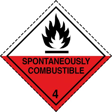 Class 4 2 Spontaneously Combustible Placards Stock Xpress Com