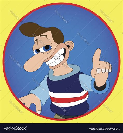 Man With A Cheeky Smile And Big Nose Cartoon Vector Image