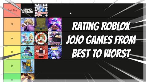 Ranking Roblox Jojo Games From Best To Worst Youtube