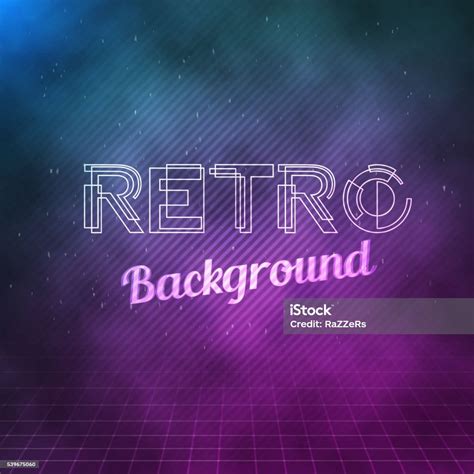 Retro Neon Background 1980 Neon Poster Retro Disco 80s Backgro Stock