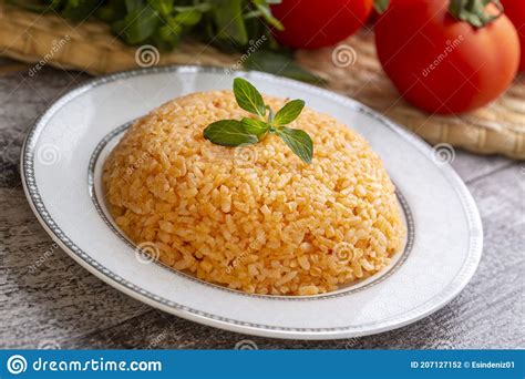 Traditional Delicious Turkish Food Rice Pilaf With Tomatoes Turkish