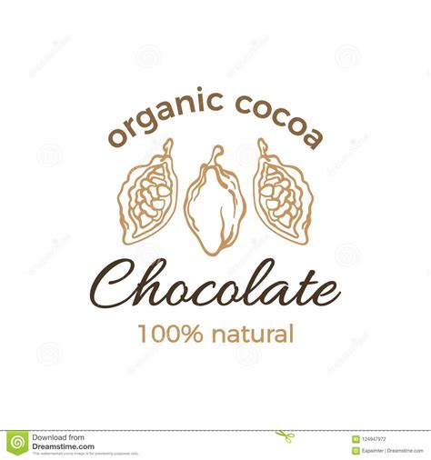 Logotipo Del Cacao Del Vector Chocolate Orgánico De La Etiqueta