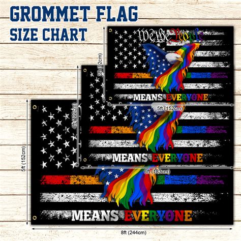 Lgbt Pride Eagle Grommet Flag We The People Means Everyone Ddh3459gf
