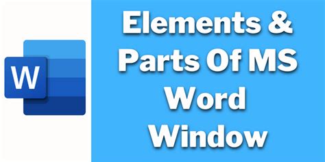 Elements And Parts Of Ms Word Window Know All Components