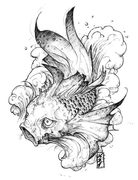 Koi Fish Dragon Drawing At Getdrawings Free Download