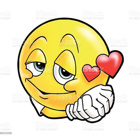 Cute Smiley In Love Emoticon Stock Illustration Download
