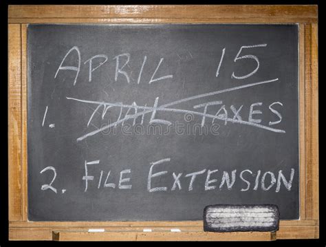 Blackboard Message Income Tax Financial Deadline Stock Photo Image Of