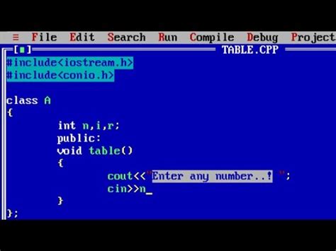 C Program To Print Multiplication Table Of A Number Using Classes