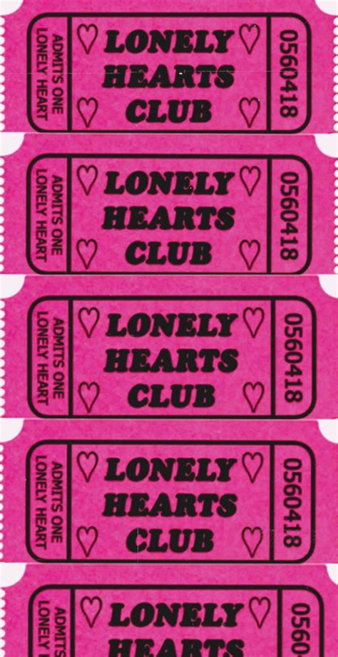 Download Y2k Aesthetic Lonely Hearts Club Tickets Wallpaper