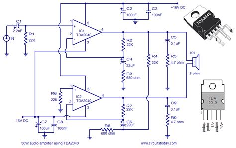 Ca20 power amplifier pcb lay out (found: An audio amplifier circuit diagram and schematics of 30 Watts using TDA2040-a monolithic ...