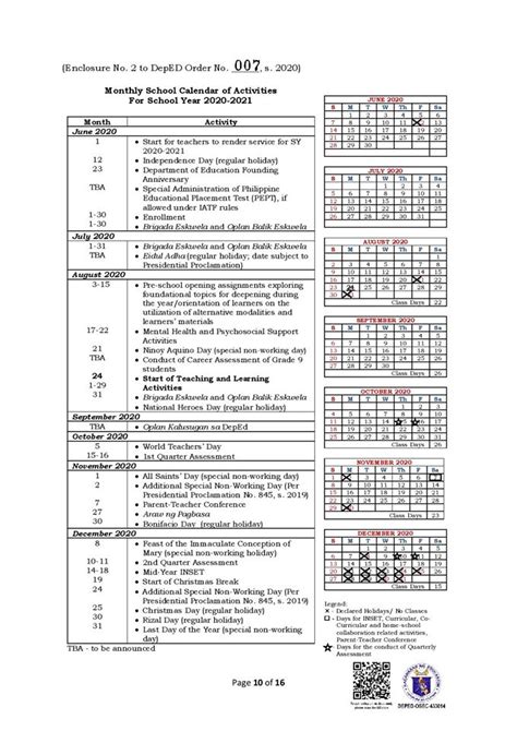 School Calendar And Activities For School Year 2020 2021 Teachers Click