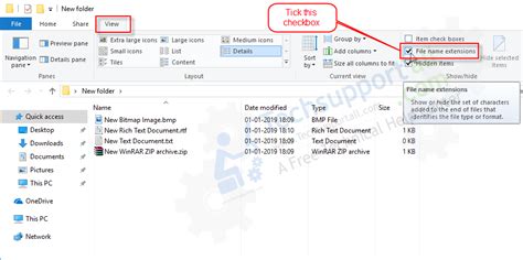 How To Show Hide The File Type Extension In Windows 10