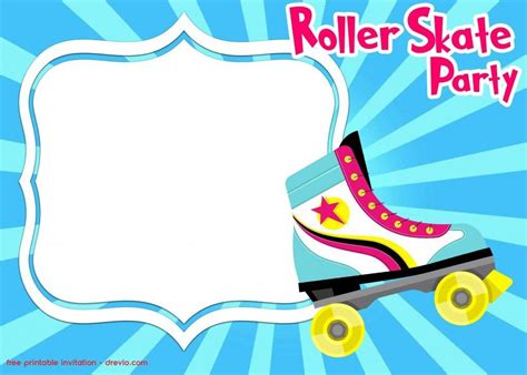 Printable Roller Skating Party Invitation Template Free
