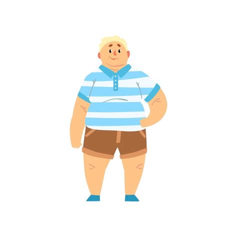 Premium Vector Handsome Overweight Man Wearing Shorts And Striped