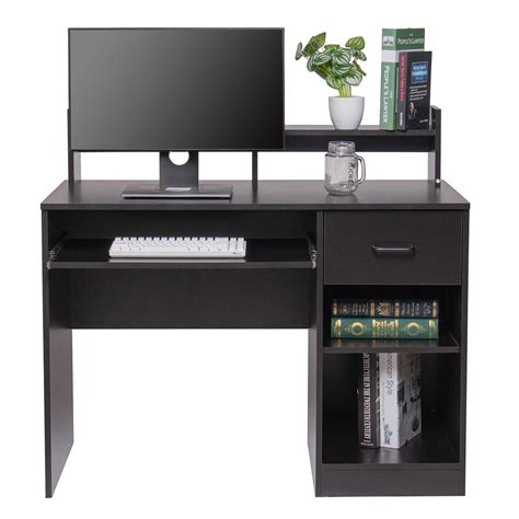 Computer Desk With Drawers Storage Shelf Keyboard Tray