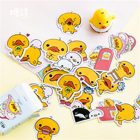 45pcbag Cute Duck Cartoon Animal Paper Sticker Diy Album
