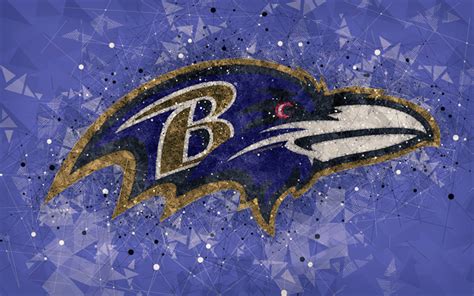 Download Wallpapers Baltimore Ravens 4k Logo Geometric Art American