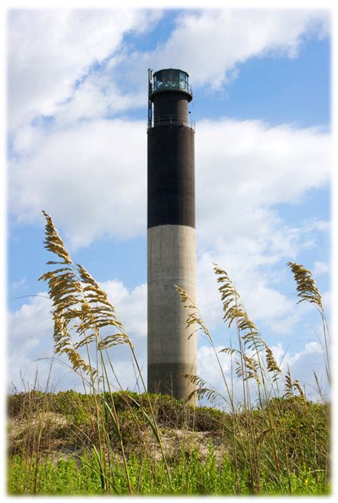 Oak Island Lighthouse With Dunes Outer Banks North Carolina Etsy Uk