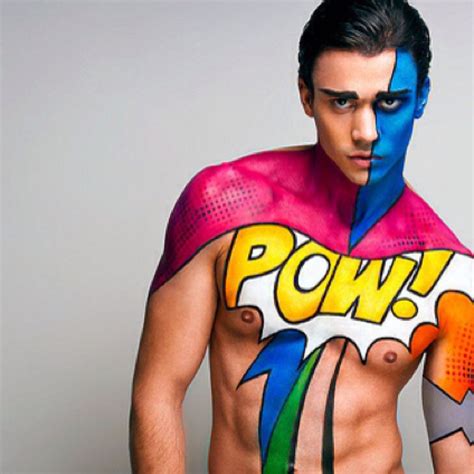 Pow Body Painting Men Face Painting Maquillaje Pop Art Pop Art