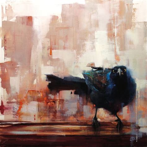 Lindsey Kustusch Cityscape Painter Bird Art Animal Paintings Crow