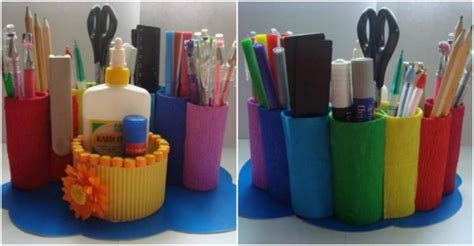 How To Make Diy Toilet Paper Roll Desk Organizer How To Instructions