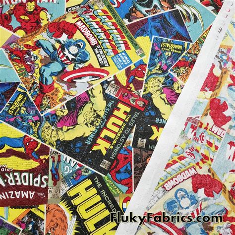 Superhero Comic Books Print 45 Wide Cotton Woven Fabric By The Yard
