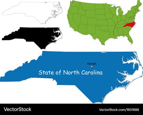 North Carolina Map Royalty Free Vector Image Vectorstock
