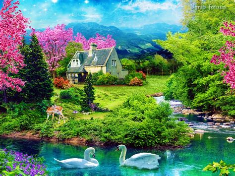 Solve Spring Landscape Jigsaw Puzzle Online With 80 Pieces