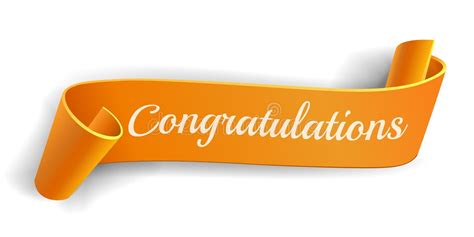 Realistic Curved Red Paper Banner On White Backgroundcongratulations