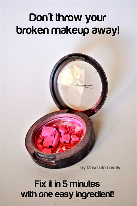This will make the pieces thinner and this will make it much easier to fix. How to Fix Any Broken Powder Makeup! - The Idea King