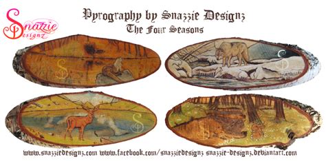 4 Seasons Pyrography Series by snazzie-designz on DeviantArt | Pyrography, Seasons, Art