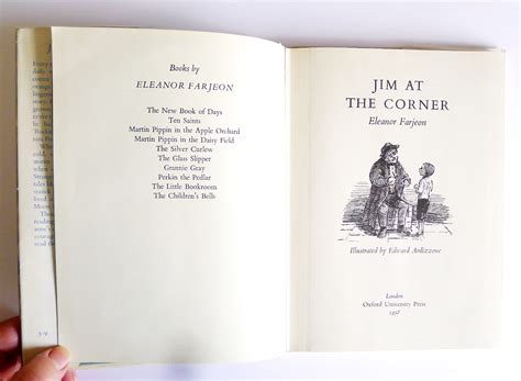 Jim At The Corner By Eleanor Farjeon Ardizzone Edward Illustrator Very Good Hardcover 1958