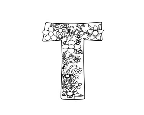 Even if you have a colour printer, i prefer the black and white version which close the template window after printing to return to this screen. Letter T Coloring Pages for Adults | Coloring pages, Free ...