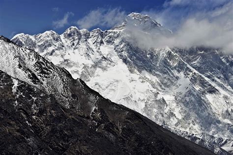 Mount Everest Letzte Große Hürde Vor Dem Gipfel Großer Felszacken Fehlt