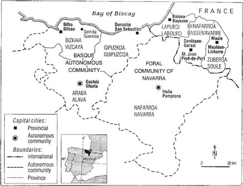 The Location Of Gernikaguernica And The Seven Historical Basque