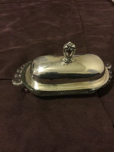 Antique Rogers Bros Silver Plate First Love Butter Dish Very Nice Rare Antique