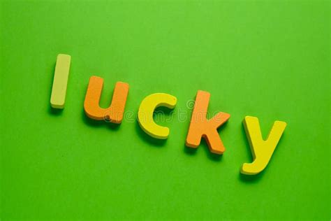Word Lucky On Green Backgroundlearning The English Alphabet And
