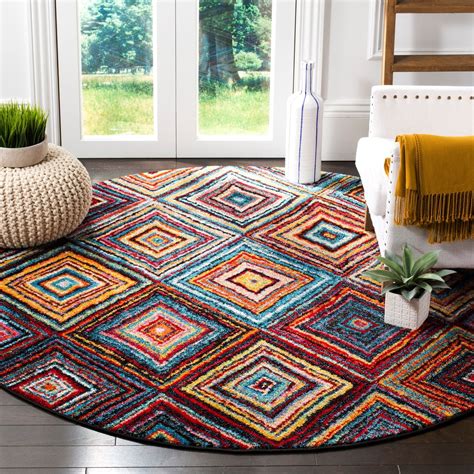 Abstract Multi Color Diamond Pattern Area Rugs Modern Rugs And Decor