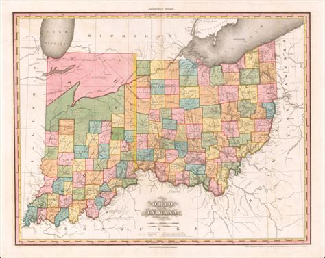 Ohio And Indiana By Hs Tanner Barry Lawrence Ruderman Antique Maps Inc