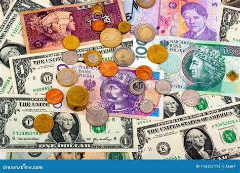 Foreign Currency Closeup Of Money International Currencies Stock Image