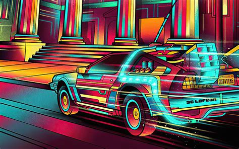 1680x1050 Back To The Future Colorful Delorean 1680x1050 Resolution Hd 4k Wallpapers Images