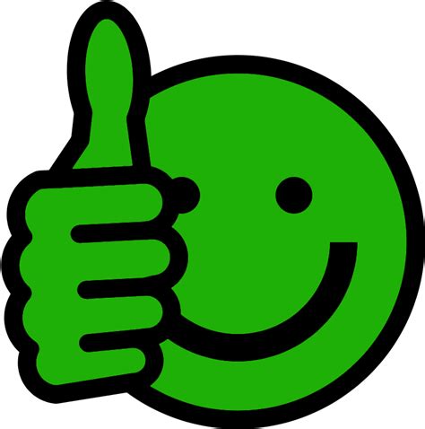 Download Thumbs Up Smiley - Thumbs Up Emoji Green PNG Image with No Background - PNGkey.com