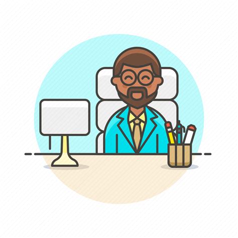 Desk Office Supervisor Work Business Job Man Icon Download On