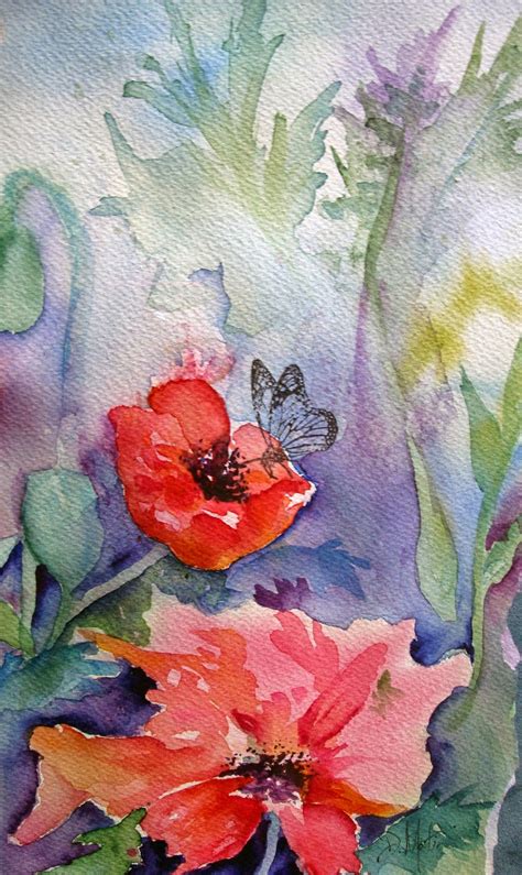 Watercolor Artists International Original Watercolor Floral Painting