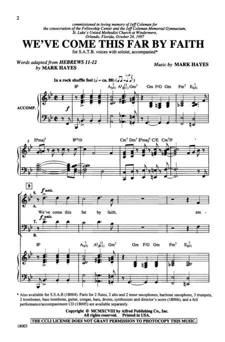 We Ve Come This Far By Faith By Mark Hayes Digital Sheet Music For Download Print